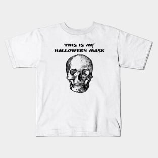 Skull Skeleton Halloween Mask, Halloween Costume Kids T-Shirt